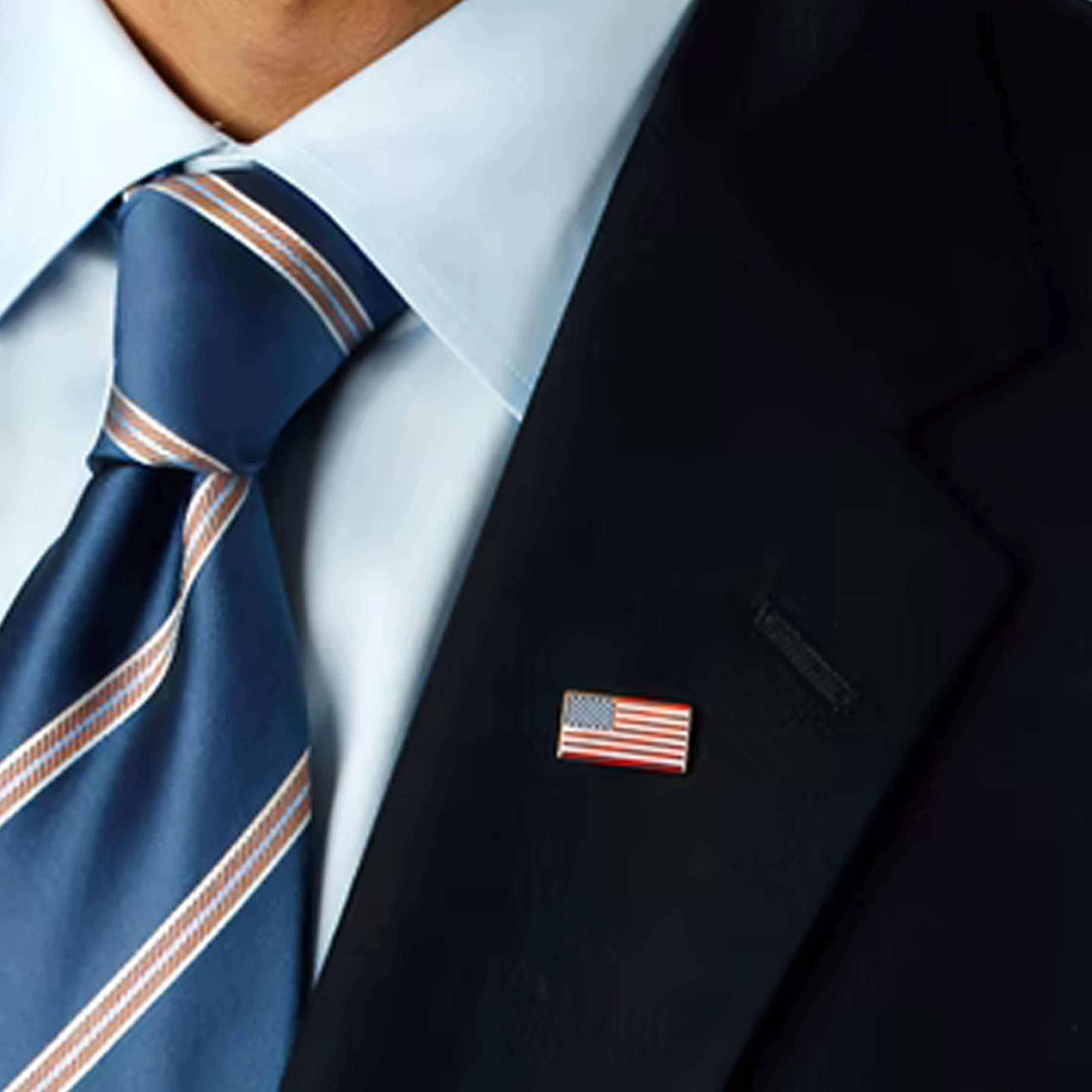 10 American Flag Lapel Pin Gold USA Pinback Tack United States Brooch Patriotic