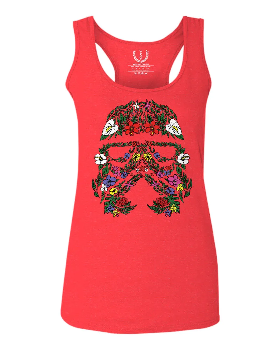 Cool Graphic Floral Tropical Flowers Stormtrooper Street wear Good Vibe  women's Tank Top sleeveless Racerback