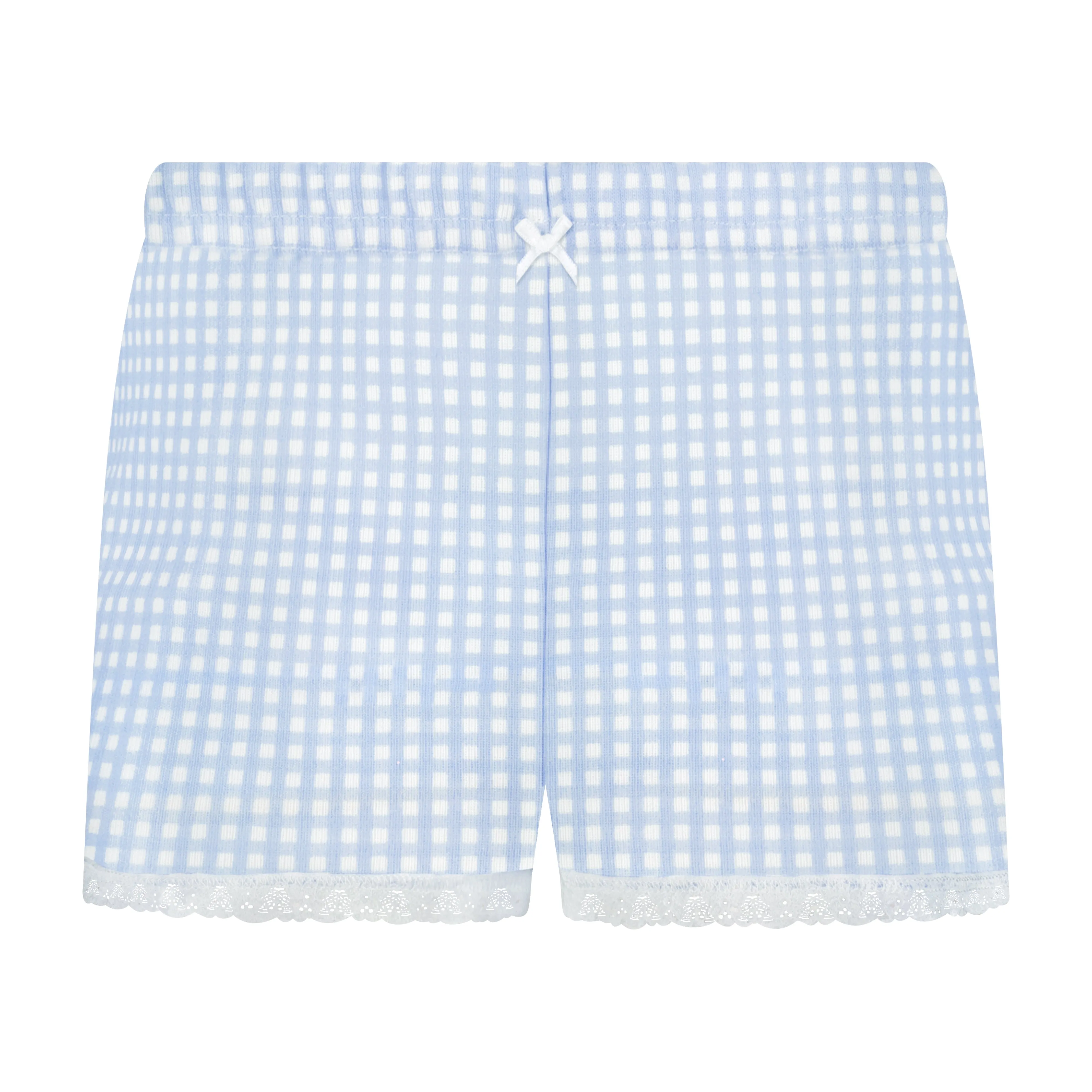 GIRLS SHORT Blue Gingham Print
