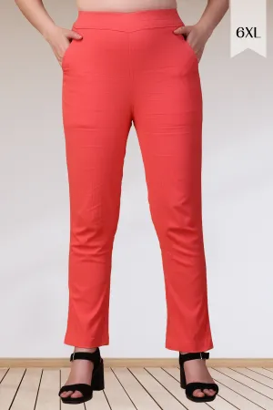 Rose Pink Lycra Slub Pants