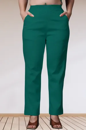 Sea Green Lycra Slub Pants