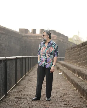 Stylish Urban Canvas Bemberg Satin Digital Print Shirt