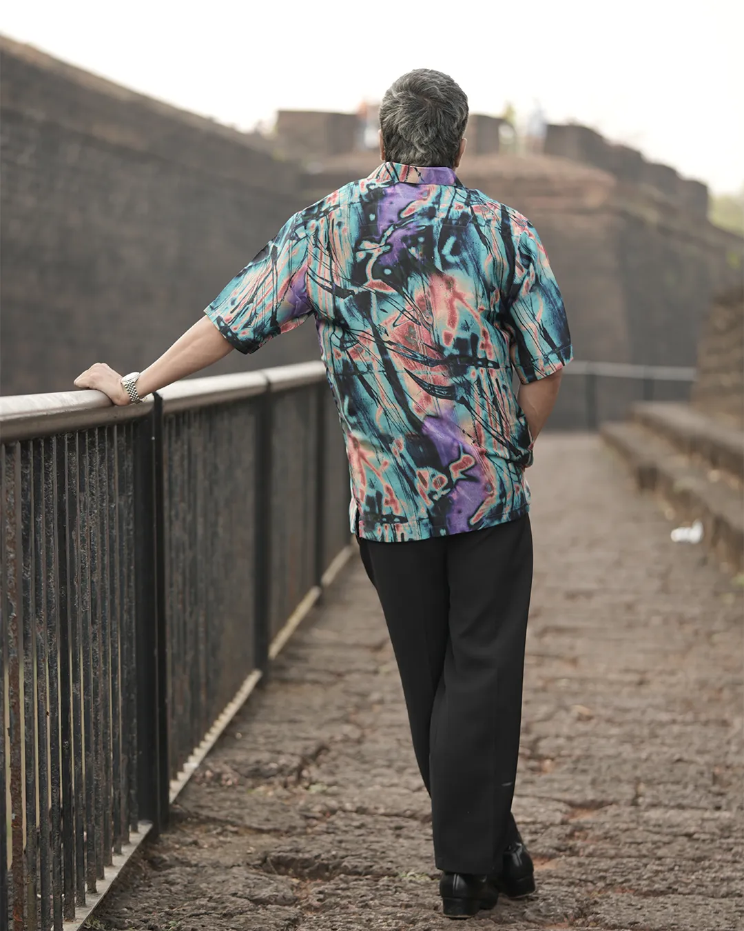 Stylish Urban Canvas Bemberg Satin Digital Print Shirt